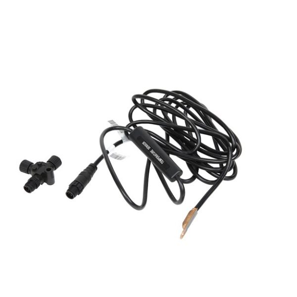 LOWRANCE 000-11520-001 TEMPERATURE SENSOR SURFACE MOUNT, Use To Monitor And Display Water Temperature Inside Outside In Live Well Bait Well On Multifunction Display; 10 Feet Length Wired; Black; Single; With NMEA 2000 T-Connector