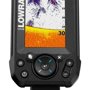LOWRANCE 000-16110-001 EAGLE 4X SONAR, 4 Inch IPS Display; 272 x 480 Pixel Resolution; Keypad; 10-1/2 Inch Length x 4.252 Inch Width x 8-1/2 Inch Height; IPX6/ IPX7 Rating Waterproof; Single Frequency Chirp Sonar