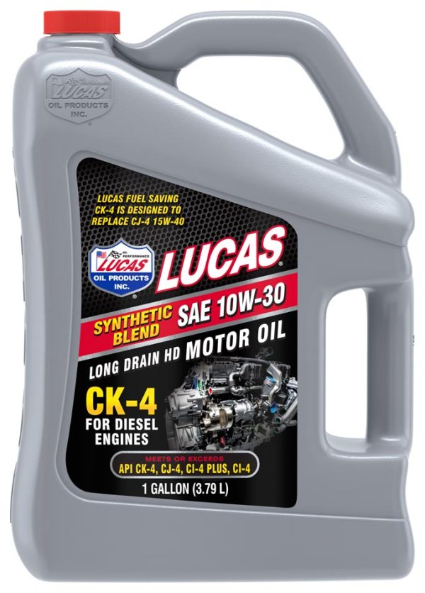 LUCAS OIL 10282 SYN BLEND SAE 10W-30 CK-4 HD MOTOR, SAE 10W30; Synthetic; CK-4; 1 Gallon Jug; Single