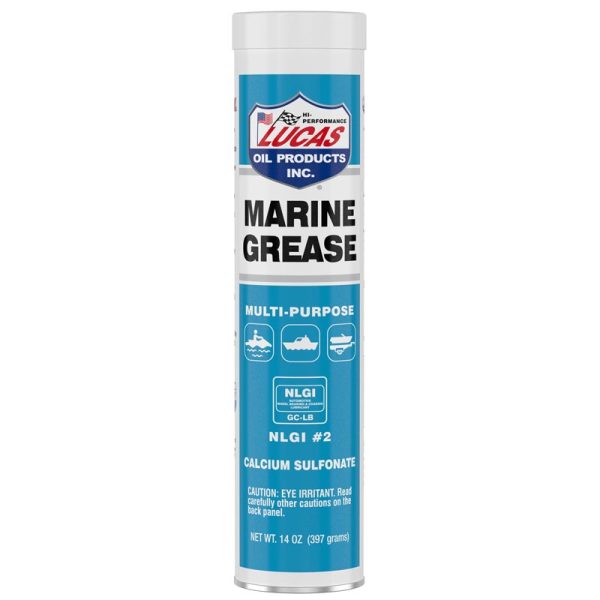 LUCAS OIL 10320-30 MARINE GREASE/30X1/14 OUN, Overbased Calcium Sulfonate Formula; 14 Ounce Tube; Single; For Marine Trailer Wheel Bearing/ Trailer Chassis Lubrication And Outboards