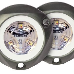 LUMITEC 101246 SEABLAZE MINI - UNDERWATER LIGHT - PAIR - BRUSHED FINISH - BLUE NON DIMMING
