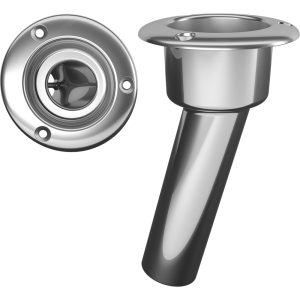 MATE SERIES C1015ND STAINLESS STEEL 15° ROD & CUP HOLDER - OPEN - ROUND TOP