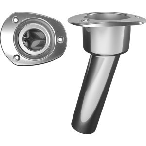 MATE SERIES C2015ND STAINLESS STEEL 15° ROD & CUP HOLDER - OPEN - OVAL TOP