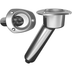MATE SERIES C2030D STAINLESS STEEL 30° ROD & CUP HOLDER - DRAIN - OVAL TOP