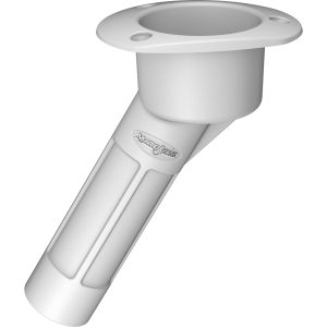 MATE SERIES P2030W PLASTIC 30° ROD & CUP HOLDER - OPEN - OVAL TOP - WHITE