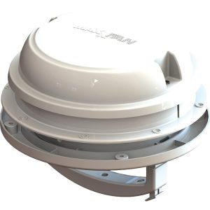MAXXAIR 00-03812W Maxxfan Dome 6 INCH Round 12V Ventilation Fan - Compact Solution for Rooftop or Sidewall Ventilation, Exhaust Only, Removable Screens, Fan Guard Rain Shield, Moisture Control, White