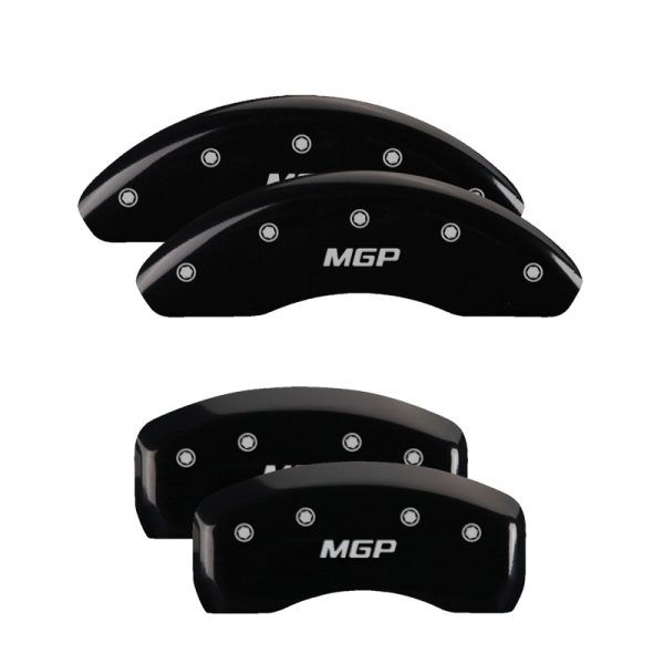 MGP CALIPER 10250SMGPBK Black Powder Coat Finish, Silver Characters, Set of 4