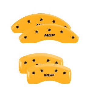 MGP CALIPER 10250SMGPYL Yellow Powder Coat Finish, Black Characters, Set of 4