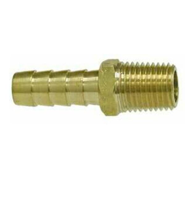 MOELLER 033430-10 Brass Fuel Line Hose Barb (Male 1/4 INCH NPT X 5/16 INCH BARB)
