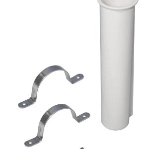 MOELLER 053605-10 HOLDER - SIDE MOUNT ROD, Surface Mount; Holds Single Spinning or Casting or Conventional Fishing Rod; Held by Rod Butt; White; Polypropylene; With Fishing Rod Holder/ Mounting Hardware