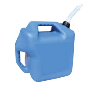 MOELLER 082300 5 GALLON WATER JERRY CAN, 5 Gallon Capacity; 15-1/4 Inch Length x 10-1/2 Inch Width x 14-1/5 Inch Height; Blue; Polyethylene; For Marine Applications