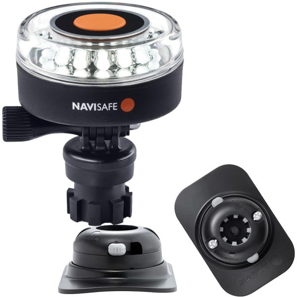 NAVISAFE 040KIT2 NAVILIGHT 360 DEGREE 2NM WHITE WITH NAVIMOUNT BASE & RIB MOUNT - BLACK