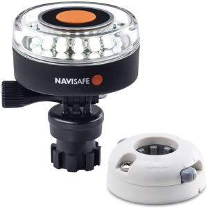 NAVISAFE 040KIT5 NAVILIGHT 360 DEGREE 2NM WHITE WITH NAVIMOUNT BASE & HORIZONTAL MOUNT - WHITE