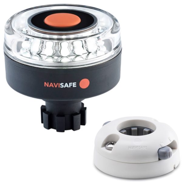 NAVISAFE 042KIT5 NAVILIGHT 360 DEGREE 2NM WITH NAVIBOLT BASE & HORIZONTAL MOUNT - WHITE