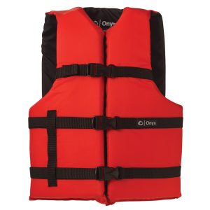 ONYX 103000-100-005-12 NYLON GENERAL PURPOSE LIFE JACKET - ADULT OVERSIZE - RED