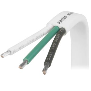 PACER W6/3-FT 6/3 AWG TRIPLEX CABLE - BLACK/GREEN/WHITE - SOLD BY THE FOOT