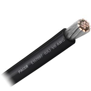 PACER WUL1/0BK-FT BLACK 1/0 AWG BATTERY CABLE - SOLD BY THE FOOT