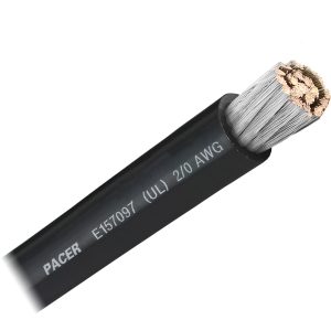 PACER WUL2/0BK-FT BLACK 2/0 AWG BATTERY CABLE - SOLD BY THE FOOT
