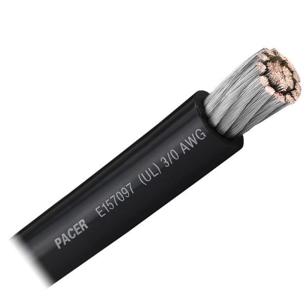 PACER WUL3/0BK-FT BLACK 3/0 AWG BATTERY CABLE SOLD BY THE FOOT