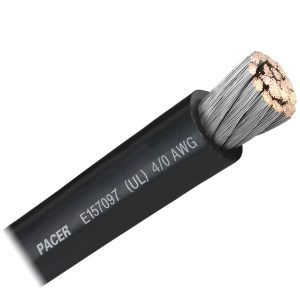 PACER WUL4/0BK-FT BLACK 4/0 AWG BATTERY CABLE - SOLD BY THE FOOT