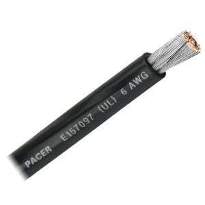 PACER WUL6BK-FT BLACK 6 AWG BATTERY CABLE - SOLD BY THE FOOT