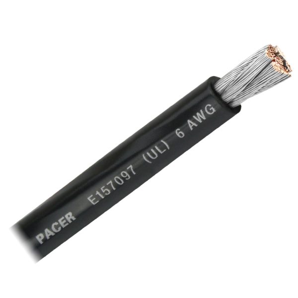 PACER WUL6BK-FT BLACK 6 AWG BATTERY CABLE - SOLD BY THE FOOT