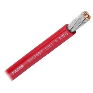 PACER WUL6RD-FT RED 6 AWG BATTERY CABLE - SOLD BY THE FOOT