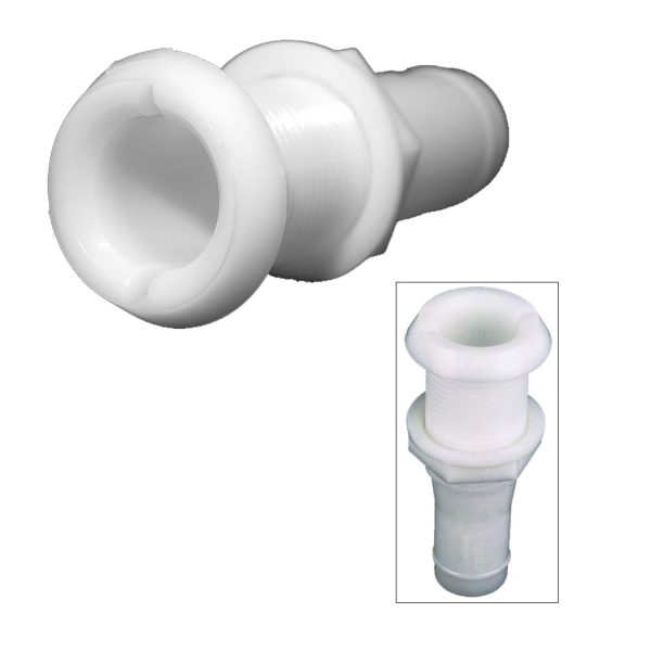 PERKO 0301DP5 3/4 INCH THRU-HULL FITTING FOR HOSE - PLASTIC NARROW FLANGE