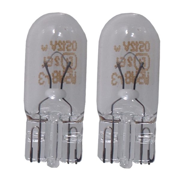 PERKO 0338DP1CLR WEDGE BASE BULB - 12V, 5W, .35A - PAIR