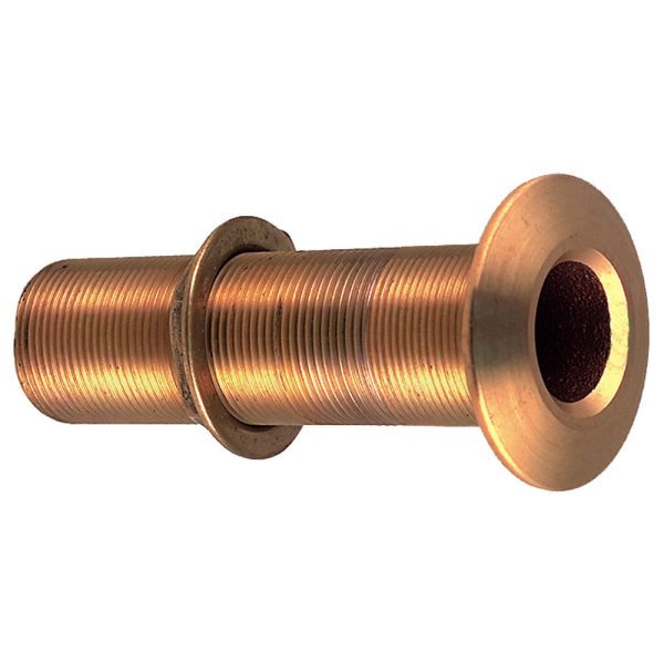 PERKO 0348DP5PLB 3/4 INCH THRU-HULL FITTING WITH PIPE THREAD BRONZE EXTRA LONG - MAX HULL 5 INCH THICK