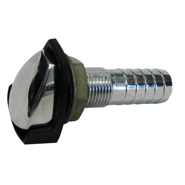 PERKO 0506DP4CHR GAS TANK VENT WITH SPLASH GUARD - CHROME PLATED ZINC - 5/8 INCH HOSE