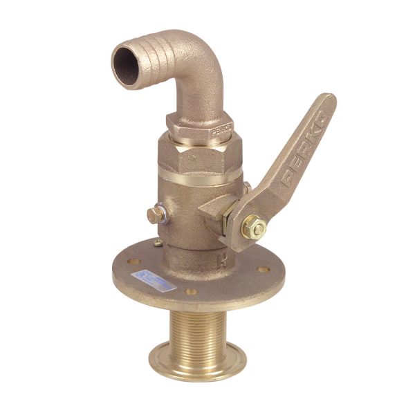 PERKO 0834008PLB 1-1/2 INCH Seacock w/Curved Tail Piece
