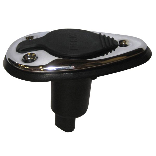 PERKO 1048P0SDP THREADED COLLAR POLE LIGHT MOUNTING BASE - 2 PIN - STAINLESS STEEL