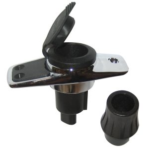 PERKO 1060PB0DP LOCKING COLLAR POLE LIGHT MOUNTING BASE - 2 PIN - CHROME PLATED WITH BLACK COVER