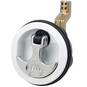 PERKO 1092DP1WHT FLUSH MOUNT LATCH - OFFSET CAM BAR - 2.5 INCH HOLE - WHITE