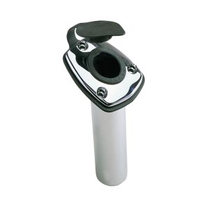 PERKO 1205DP0CHR FISHING ROD HOLDER - 65° ANGLED FLUSH MOUNT - CHROME PLATED ZINC