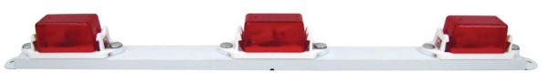 PETERSON 1073R 3 Light Id Bar Rectangular White Polyester Coated Steel Polybagged