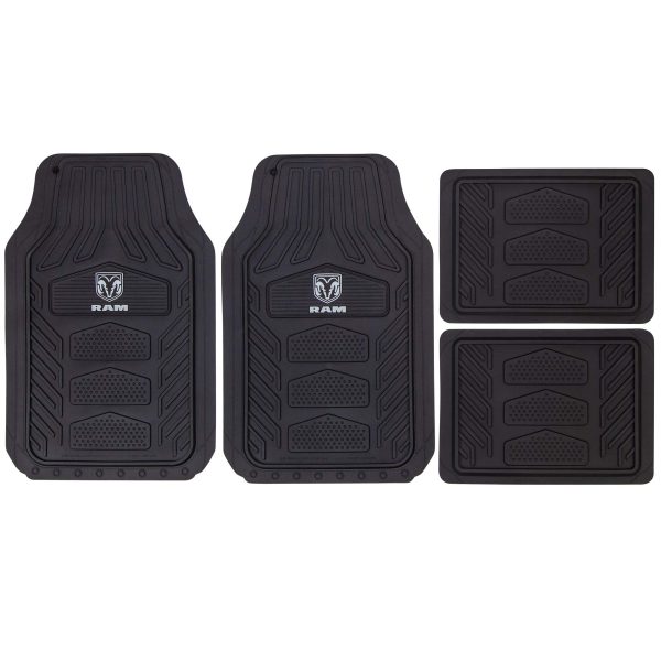 PLASTICOLOR 001672R25 RAM WeatherPro 4 Piece Gray Logo Floor Mat Set