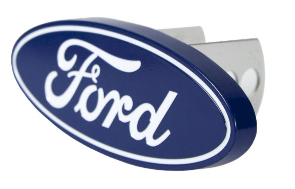 PLASTICOLOR 002236 Ford Oval Hitch Cover, Fits Class II, 1.25 INCH & Class III, 2 INCH receivers, Billet aluminum