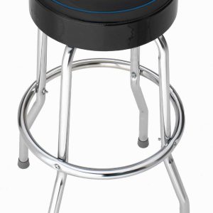 PLASTICOLOR 004751R01 Ford Oval Logo Garage Stool,Black w/Blue Logo