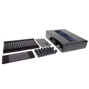 PRW 1035902 Cylinder Head Stud; For Use With 1998-2018 Dodge Cummins 5.9L-6.7L/24-Valve Diesel Engines; With Stock Cylinder Head; 12 Point Nuts; Black Oxide Finish; 4135 Chromoly Steel; 190,000 PSI Tensile Strength; With Parallel Ground Washers