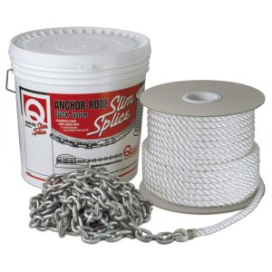 QUICK FVC07031231CA00 ANCHOR RODE 30FT 7MM CHAIN 170FT 1/2 INCH 3 PLAIT ROPE