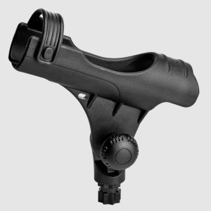 RAILBLAZA 02-4082-11 ROD HOLDER R, StarPort Base Mount; Holds Single Rod; Cradle and Strap Style Hold; Compatible With Spinning/ Bait Casting/ Fly Reels; Black; UV Stabilized Fiberglass Reinforced Plastic; 7.2 Inch Width
