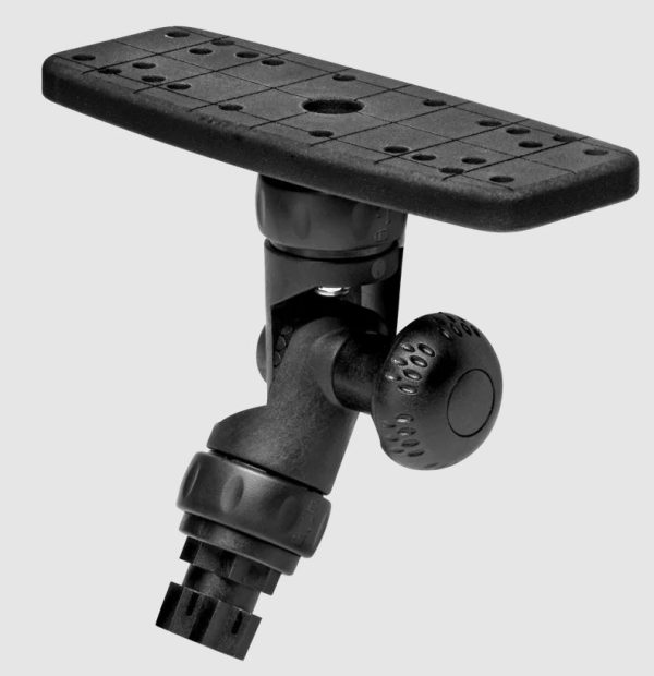 RAILBLAZA 02-4141-11 FISH FINDER MOUNT R - LOCK R, Compatible With Fish Finders/ Chart Plotters/ Depth Finders; Up To 3.3 Pound Load Capacity; Lockable Joints/ Adjustable 15 Degree Increment; 3 Axis Mount; Black