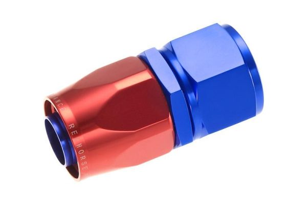 REDHORSE 1000-12-1 Hose End Fitting; 1000 Series; -12 AN Hose; -12 AN Outlet; Straight; Anodized; Red/ Blue; Aluminum; Single