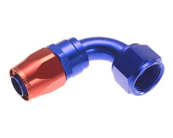 REDHORSE 1090-06-1 Hose End Fitting; 1090 Series; -6 AN Hose; -6 AN Outlet; 90 Degree; Anodized; Red/ Blue; Aluminum; Single