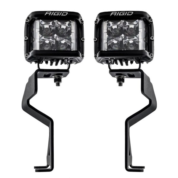 RIGID 46737 A-Pillar LED Light Mount Kit, Fits The 2021+ Ford 150 / Raptor, Kit Includes D-SS Pro Spot Lights with Amber and Black Covers