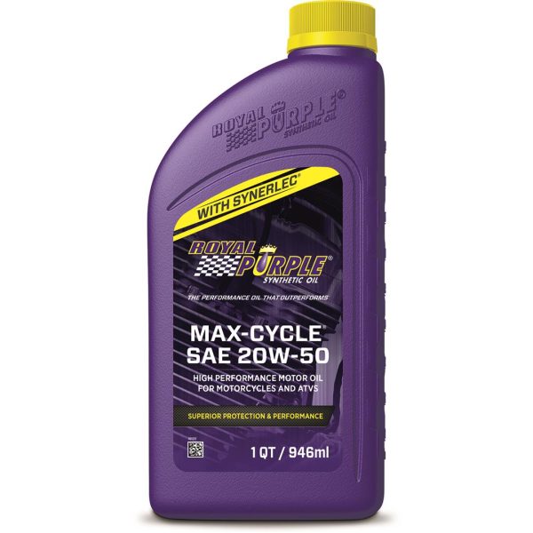 ROYAL PURPLE 01316 Synthetic 20W-50 Max Cycle Oil - 1 Quart Bundle with Koozie
