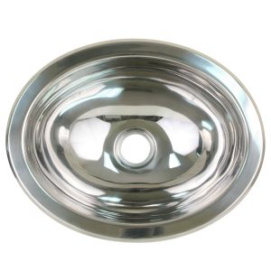SCANDVIK 10280 POLISHED SS OVAL SINK - 13.25 INCH X 10.5 INCH