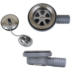 SCANDVIK 10306P LOW PROFILE DRAIN STOPPER - 1 INCH OUTLET